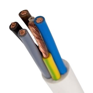 Kabel OWY 5x4 mm² 300/500V H05VV-F kobber PVC hvid