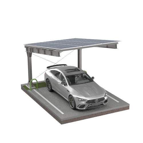Solcellecarport til 1 køretøj L 5,7m x 3,3m Solcelleparkering GPV-101-06