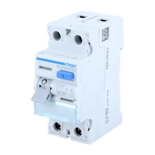 Fejlstrømsafbryder RCCB 40A 2P 30mA AC type CDC240J HAGER GPV-401-32