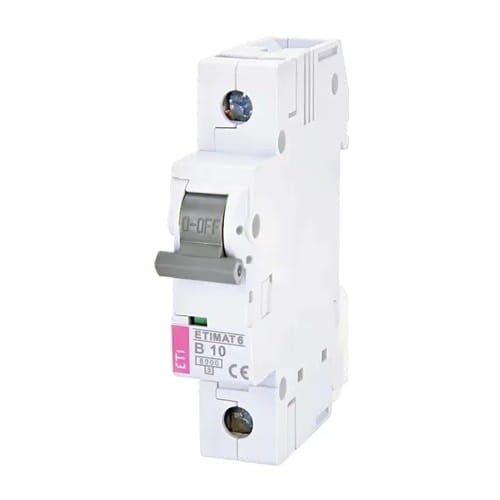 Overstrømsafbryder B 10A 1P 6kA ETIMAT6 002111514 ETI GPV-401-78