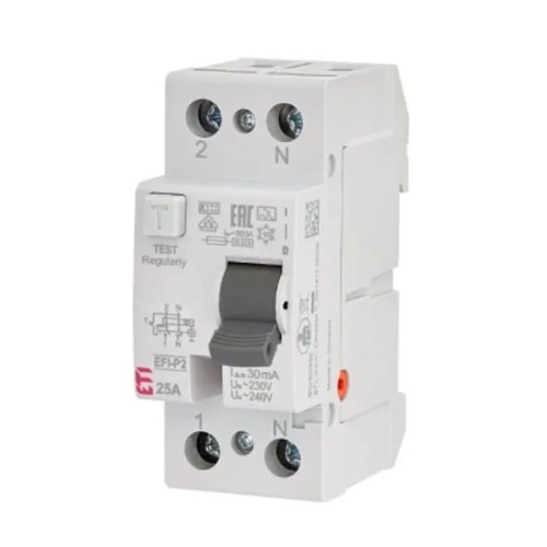 ETI fejlstrømsafbryder 2P 25A 30mA Type AC GPV-401-104