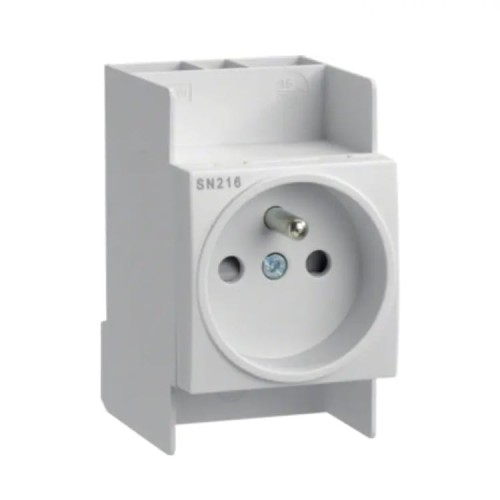 Hager DIN-skinne 10-16A 250V stikdåse med jordforbindelse GPV-401-193
