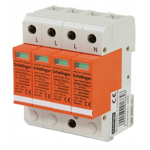 Schelinger Overspændingsbeskytter 4P 5kA kl. T1+T2 (B+C) GPV-401-25