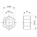 Sekskantmotrik M24 DIN 934 A2-70 000-054 (2)