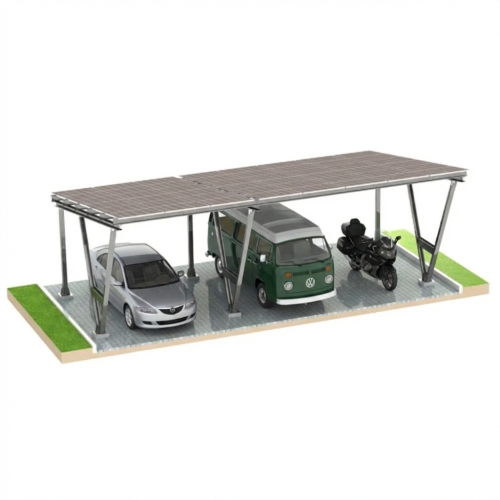 Solcellecarport VICA til 3 køretøjer Solcelleparkering 2+1 moduler GPV-105-09 (1)