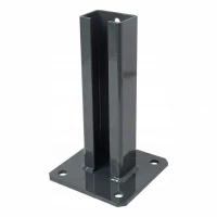 Bundplade til hegnsstolpe 60x40 mm antracit RAL 7016 galvaniseret