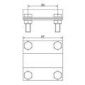 Jordforbindelse 2-pladers stang; B op til 40 mm, Ø 20 mm PV-24-03 (2)