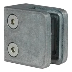 Glasholder 45x45x26 mm, glas 6-10,76 mm, zamak, fladt system, rå