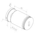 Punktbeslag til glas fi 50/30/M10x45, glas 8-21,52 mm, AISI 304, fladt system, satin 000-262 (2)