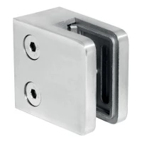 Glasholder 45x45x26 mm, glas 6-10,76 mm, AISI 304, fladt system, satin