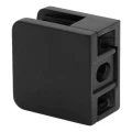 Punktbeslag til glas 45x45x26 mm, sort, glas 6-10,76 mm, zamak, fladt system, malet 000-286 (2)