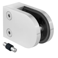 Glasholder 50x40x26 mm. pin, glas 6-10,76 mm, AISI 304, fladt system, satin