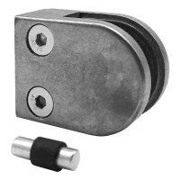 Glasholder 50x40x26 mm pin glas 6-10,76 mm zamak system flad rå