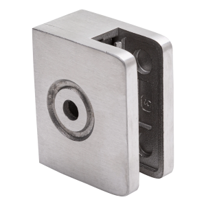 Endeglasholder 60x50x28 mm glas 8-10 mm, AISI 304 satin fladt system