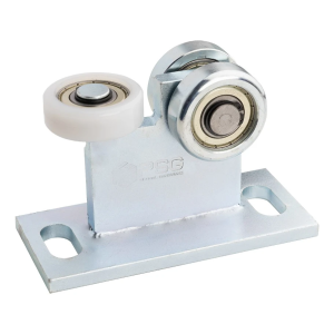 Løbevogn 70 til hængeport 2 stålruller og 1 af plast - bred base