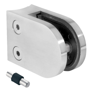 Glasholder 50x40x26 mm med pin, glas 6-10,76 mm, AISI 304, system 42,4, blank