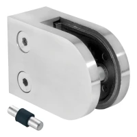 Glasholder 50x40x26 mm pin glas 6-10,76 mm AISI 316 fladt system satin