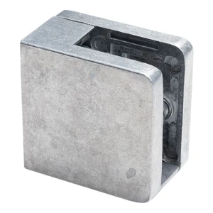 Glasholder 6-10,76 mm 45x45x26 mm, beslag og pin, zamak, fladt system, rå