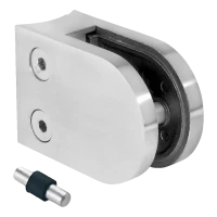 Glasholder 6-10,76 mm 50x40x26 mm pin AISI 316 system 42,4 mm satin