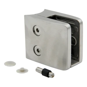 Glasholder 8-12,76 mm 52x52x32 mm beslag og pin AISI 304 system 42,4 mm satin