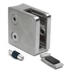 Glasholder 6-10,76 mm 45x45x26 mm pin AISI 304 system 42,4 mm satin