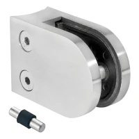 Glasholder 6-12,76 mm 63x45x30 mm med pin AISI 304 system 48,3 mm satin