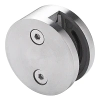 Glasbeslag 8-12,76 mm enkeltsidet fi 60 mm AISI 304 fladt system satin
