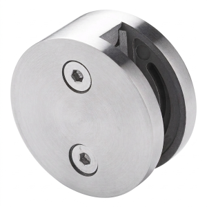 Glasbeslag 8-12,76 mm enkeltsidet fi 60 mm AISI 304 fladt system satin
