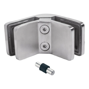 Glasholder 6–10,76 mm firkantet 90° pin 53x45x26 mm AISI 304 satin