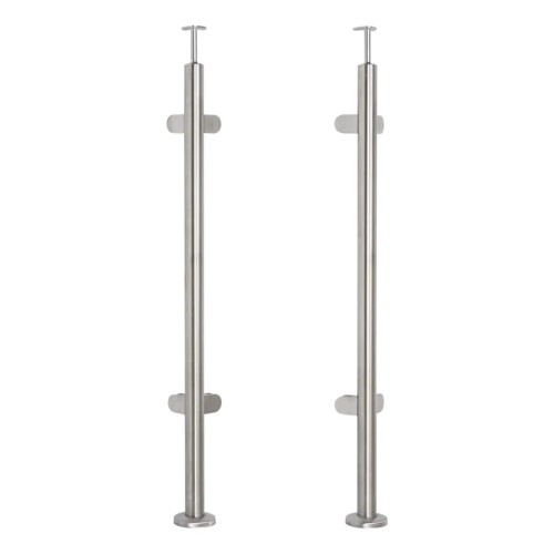 Hjørnebalaustradestolpe til glas ø 42,4x1060/1102,4mm 4 holdere slebet 000-559 (1)