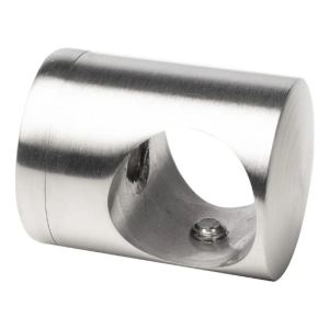 Gennemgående holder til stang fi19 mm monteret til flad overflade AISI304 satin