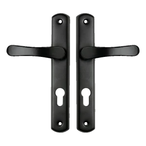 Yale dørgreb med skilt biszkopt sort – centreafstand 72 mm