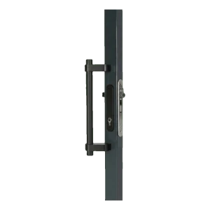 Locinox – fast håndtag til port af anodiseret aluminium 365 mm, sort, ensidigt 60°