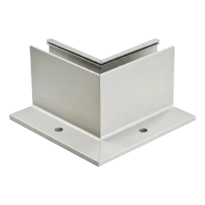 Indvendigt L-hjørneprofil i aluminium til heldækkende glasbalustrade 230×120×95 mm