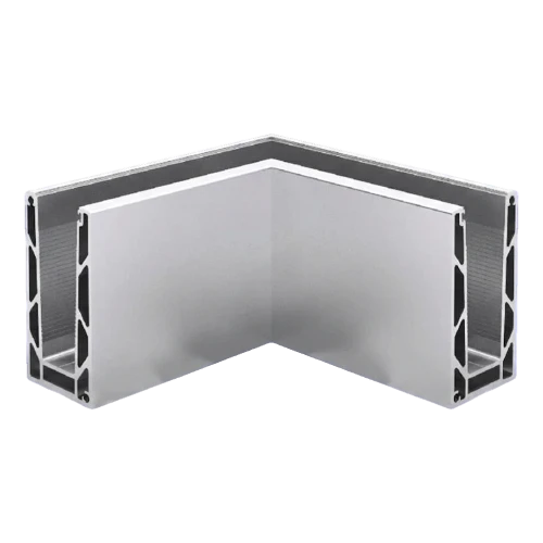 Kozza KE100 – U-profil indvendig hjørne 90° til glasbalustrade, montering ovenfra 000-854 (1)