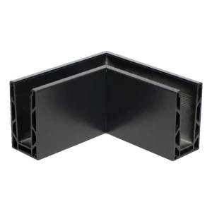 Kozza KE 100 – indvendig hjørneprofil U 90° til helglasbalustrader, mørkegrå