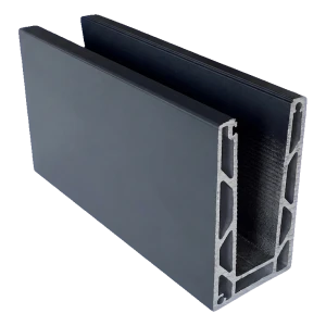 Kozza KE 100 – U-profil til helglasbalustrade 5000 mm mørkegrå