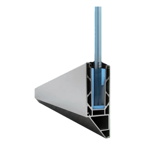 Kozza KE 120 – U-profil til helglasrækværk 5000 mm, sidemontage