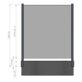 Hjørnestolpe gelænder 45x45x1283mm glas 8,72mm mørkegrå Kozza KR7500 000-890 (7)