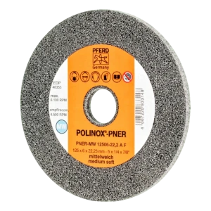 PFERD POLINOX-PNER kompakt slibeskive 125 × 6 mm til vinkelsliber – medium blød A F