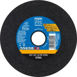 PFERD EHT 125-1.0 PSF Steel – kapskive til stål 125 x 1,0 mm - pakning 25 stk.