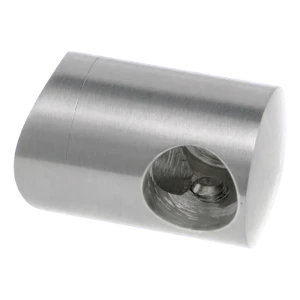 PSG balustradegreb slutbeslag venstre til stang fi 12 mm på rør fi 42,4 mm – rustfrit stål AISI 304 satin