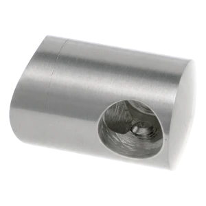 PSG venstre endebøjle til gelænder for stang ø 16 mm på rør 42,4 mm – rustfrit stål satin