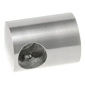 PSG højre endbeslag til gelænder til stang fi 12 mm – montering til flade, AISI 304 satin