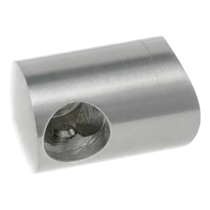 PSG endebeslag højre til stang ø16 mm – montering på rør ø42,4 mm, AISI 304 satin