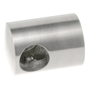 PSG endebeslag højre til stang fi 16 mm – montering til plan flade, AISI 304 satin