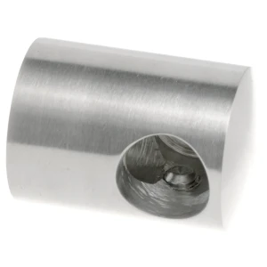 PSG venstre endeholder til gelænder til stang ø 16 mm – AISI 304 satin, montering til flade