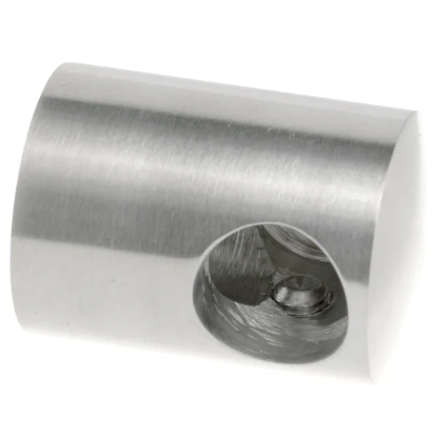 PSG venstre endeholder til gelænder til stang ø 16 mm – AISI 304 satin, montering til flade 000-983 (1)