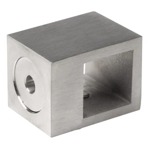 PSG – gennemgående gelænderbeslag til stang 20×20 mm AISI 304 satin