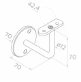 Vægbeslag til gelænderhandrail ø 42,4 mm – rustfrit stål AISI 304 satineret 001-014 (2)
